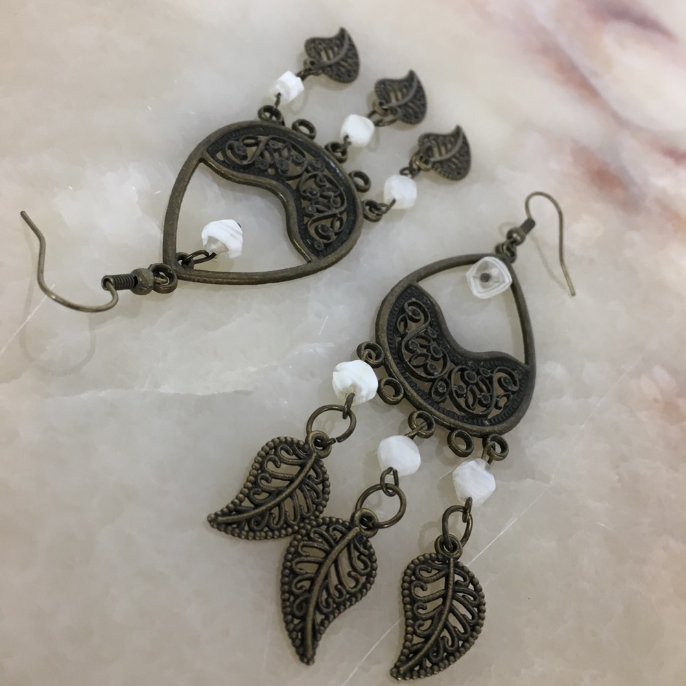Chandelier long beaded charm earrings